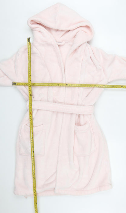 The White Company Women Pink Fleece Hooded Robe XS