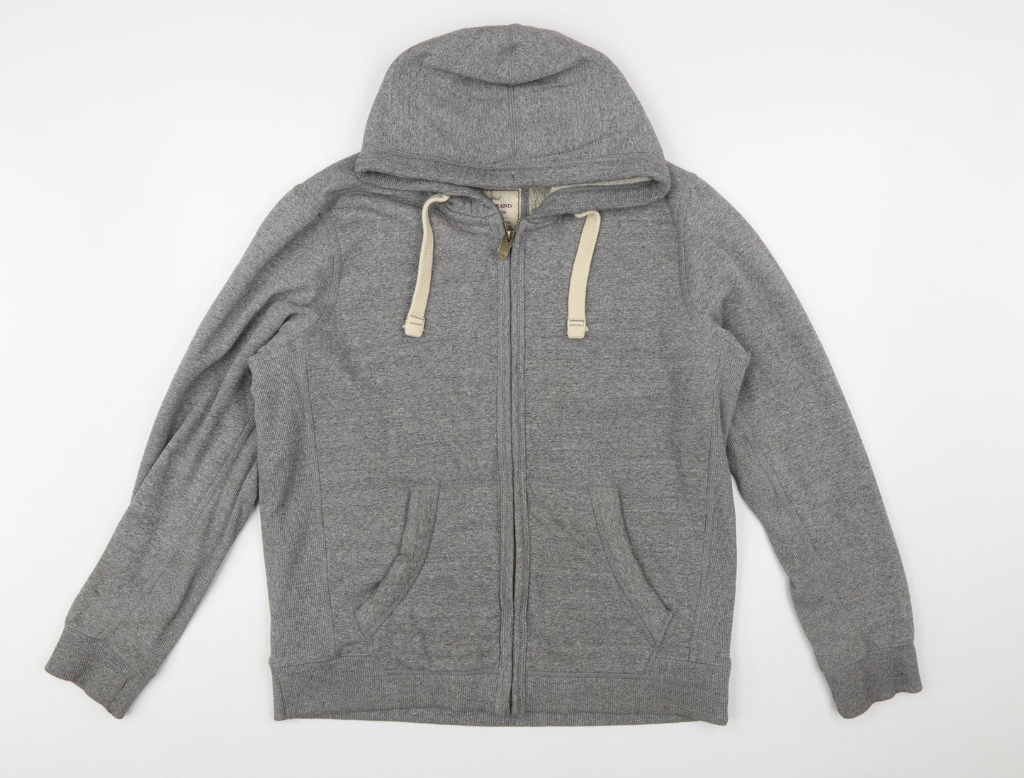 Fat Face Men's Grey Full Zip Hoodie L Cotton Blend Warm Casual