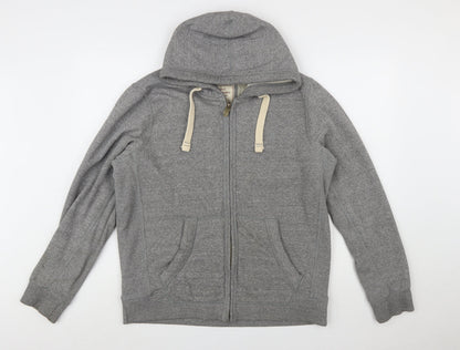 Fat Face Men's Grey Full Zip Hoodie L Cotton Blend Warm Casual