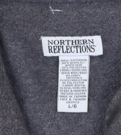 Northern Reflections Women's Grey L Fleece Button Winter Jacket