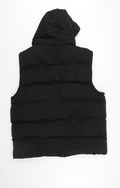 SoulCal & Co Men's Black 4XL Hooded Puffer Gilet Vest with Pockets