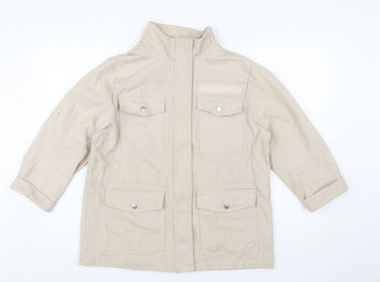 New Look Women Beige Cotton Utility Jacket UK 12