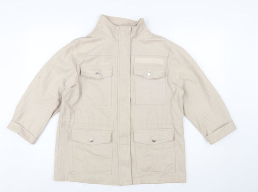 New Look Women Beige Cotton Utility Jacket UK 12