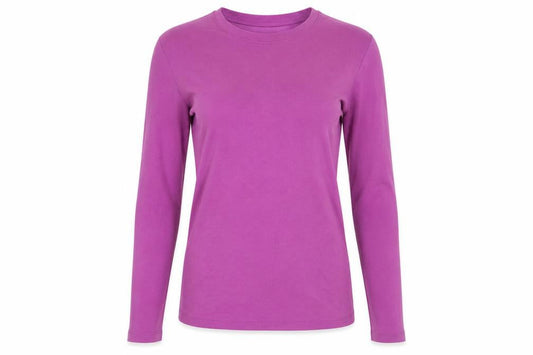 GAP Women's Purple Long Sleeve Cotton Crew Neck Top Size S