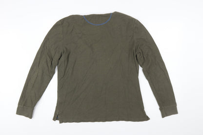 White Stuff Men's Green Cotton Crew Neck Pullover Jumper Size M