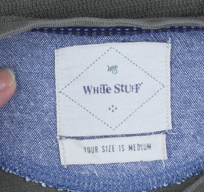 White Stuff Men's Green Cotton Crew Neck Pullover Jumper Size M