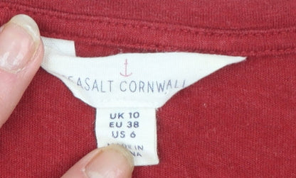 Seasalt Cornwall Women’s Red Bamboo Jersey Long Sleeve Top Size 10