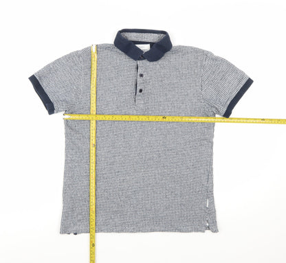 Peter Werth Men's Blue Short Sleeve Cotton Polo Shirt Size M