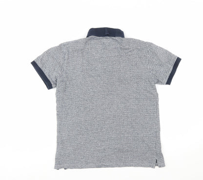 Peter Werth Men's Blue Short Sleeve Cotton Polo Shirt Size M