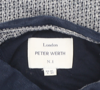 Peter Werth Men's Blue Short Sleeve Cotton Polo Shirt Size M
