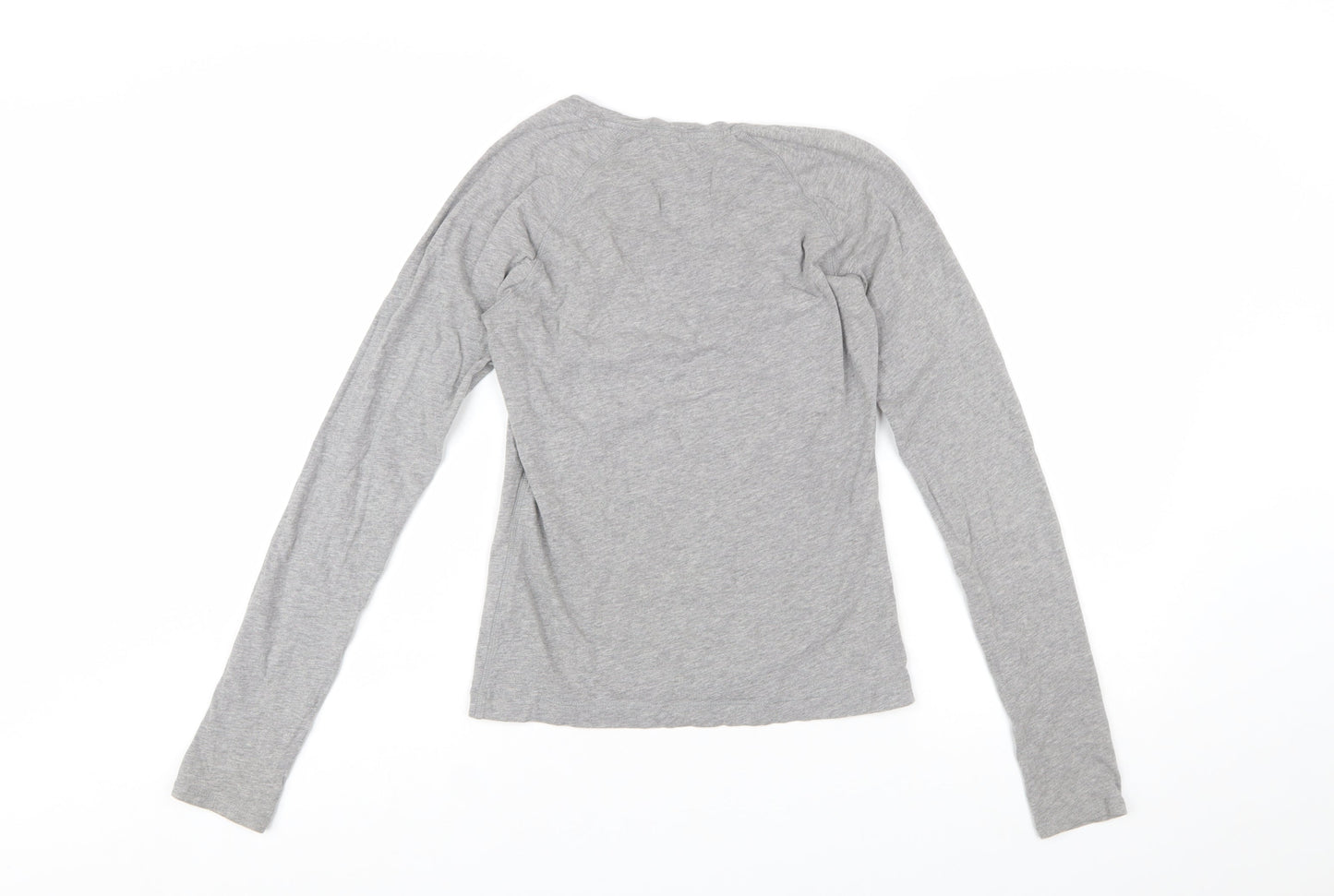 Jack Wills Women's Grey Long Sleeve Cotton T-Shirt UK 6