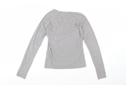 Jack Wills Women's Grey Long Sleeve Cotton T-Shirt UK 6