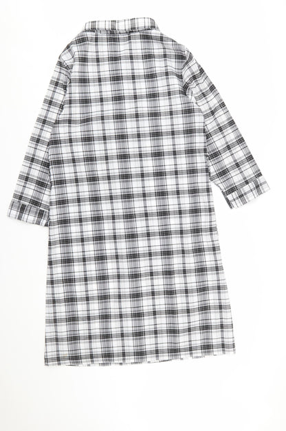 Real Form Women Black Check Shirt Dress Size 12 3/4 Sleeve