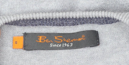 Ben Sherman Men's Grey Cotton Crew Neck Jumper Size S