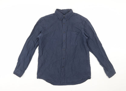Uniqlo Men's Blue Regular Fit Long Sleeve Button-Up Shirt M