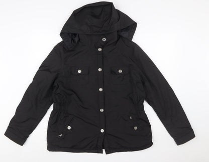 Dunnes Stores Women's Black Hooded Parka Jacket Size 14