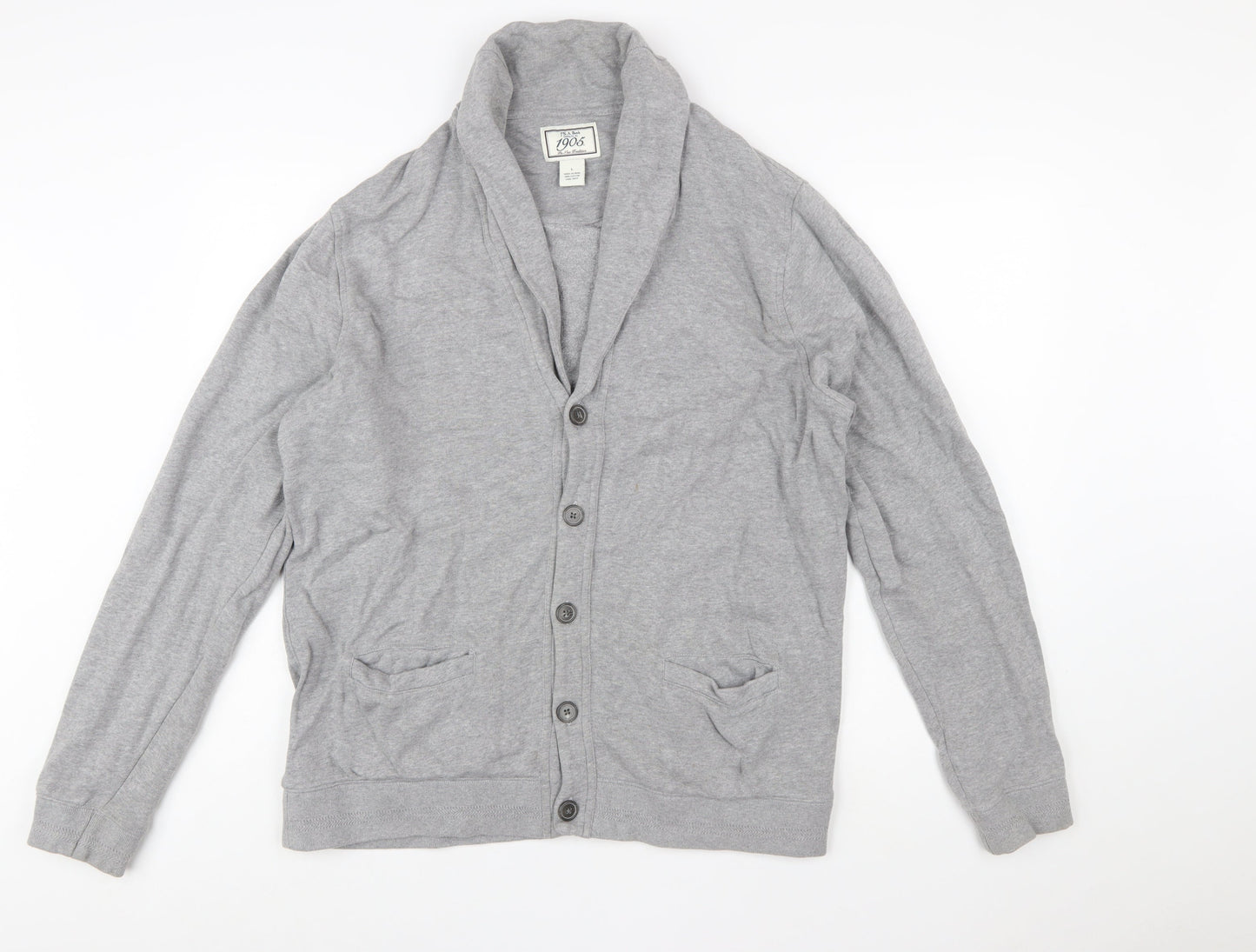 Jos. A. Bank Men's Grey Cotton Button Cardigan L