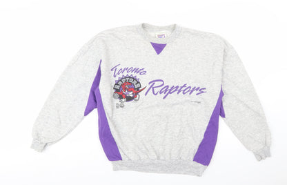 Logo 7 Men's Grey Toronto Raptors Sweatshirt M Pullover Vintage NBA