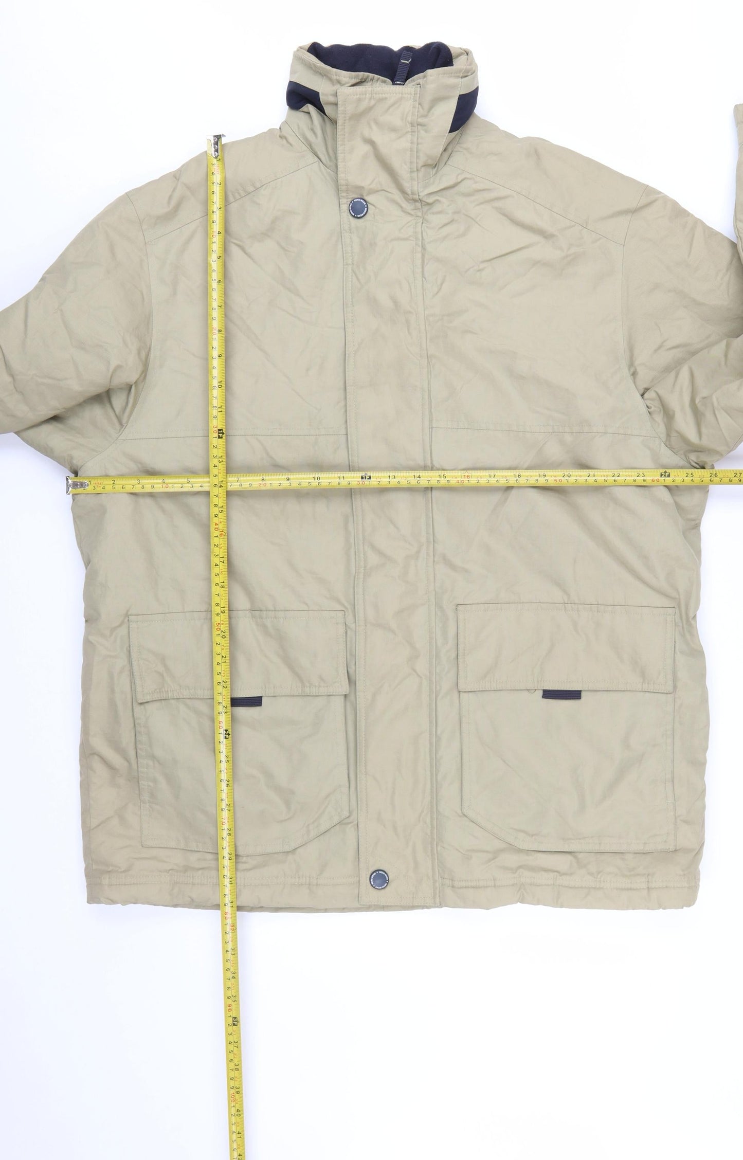 B Stone Casual Men's Beige L Parka Jacket Polyamide Lined Outdoor