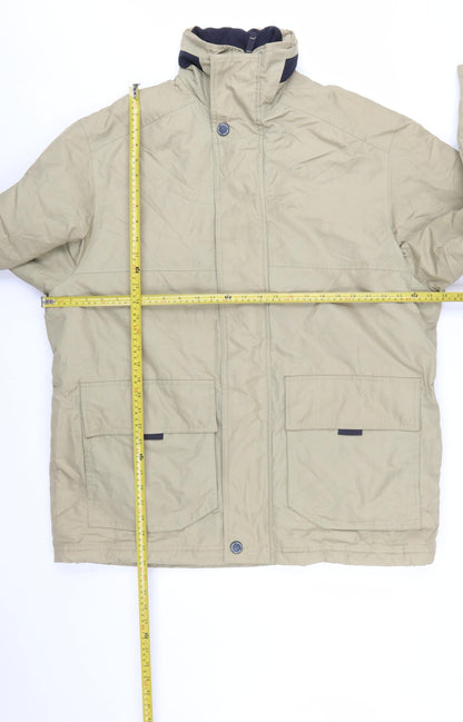B Stone Casual Men's Beige L Parka Jacket Polyamide Lined Outdoor
