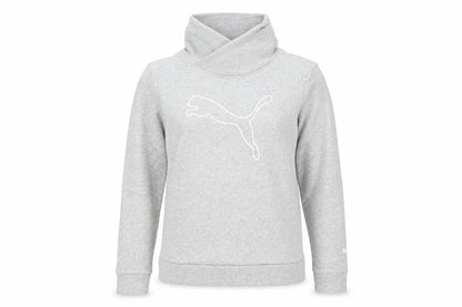 Puma Women Grey Medium Pullover Sweatshirt with Logo