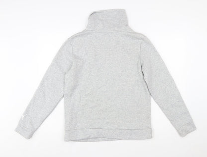 Puma Women Grey Medium Pullover Sweatshirt with Logo