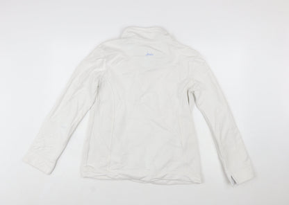 Joules Womens White Henley Sweatshirt UK 12 Long Sleeve Cotton