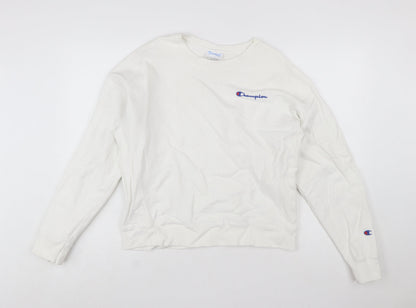 Champion Women White Large Reverse Weave Pullover Sweatshirt
