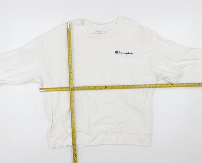 Champion Women White Large Reverse Weave Pullover Sweatshirt