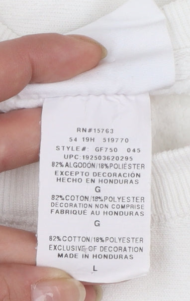Champion Women White Large Reverse Weave Pullover Sweatshirt
