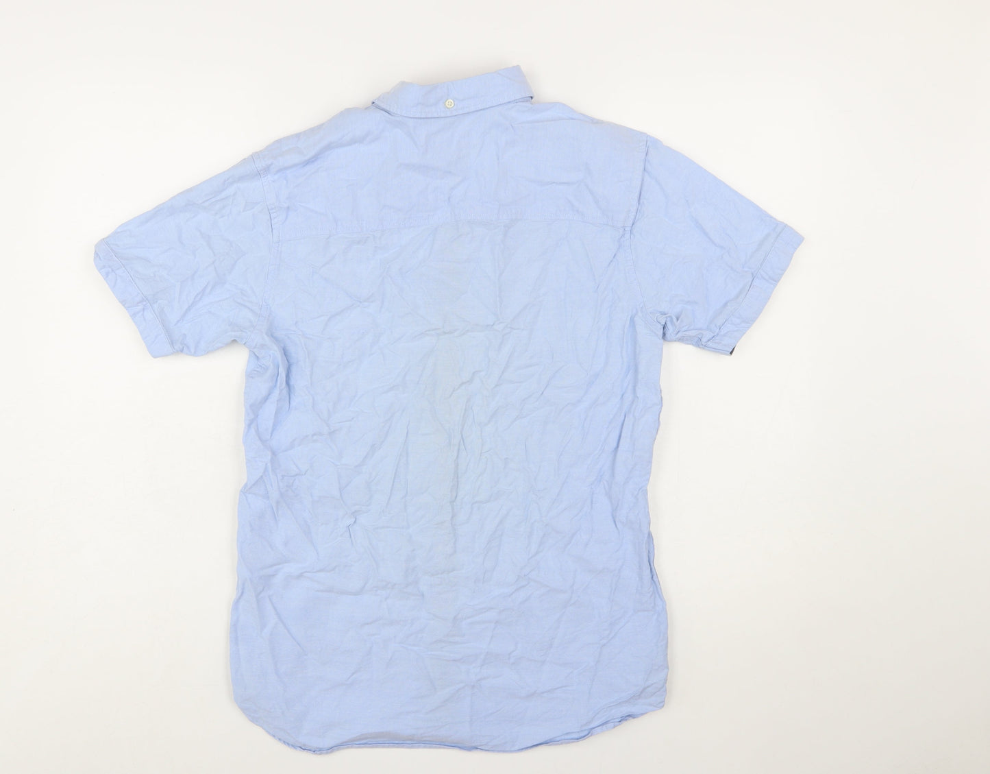 Jack & Jones Men's Blue Short Sleeve Button-Up Shirt Size S