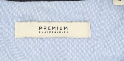 Jack & Jones Men's Blue Short Sleeve Button-Up Shirt Size S