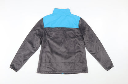Fila Sport Women's Grey Blue Full Zip Fleece Jacket Size M