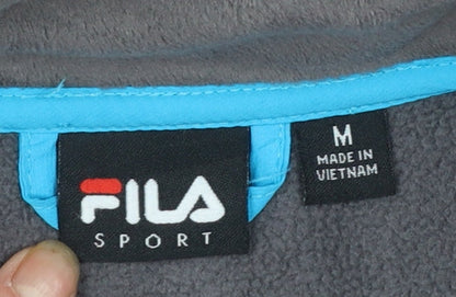 Fila Sport Women's Grey Blue Full Zip Fleece Jacket Size M