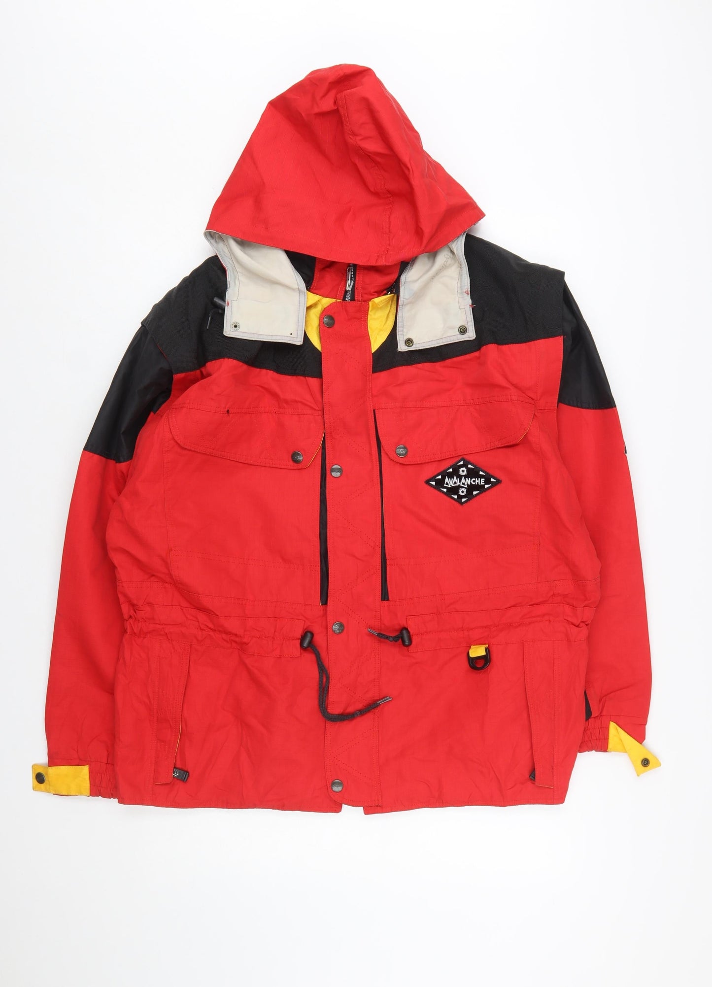 Avalanche Men’s Red Nylon Anorak Hooded Outdoor Jacket Size S