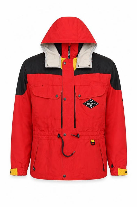 Avalanche Men’s Red Nylon Anorak Hooded Outdoor Jacket Size S
