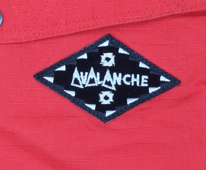 Avalanche Men’s Red Nylon Anorak Hooded Outdoor Jacket Size S