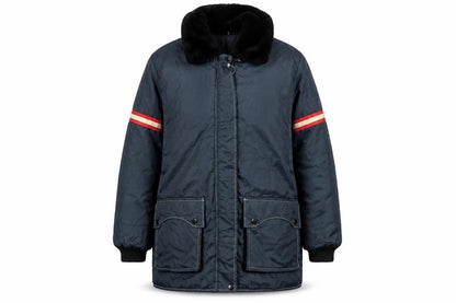 Stearns Ladies Blue Medium Nylon Fur Collar Winter Coat Jacket