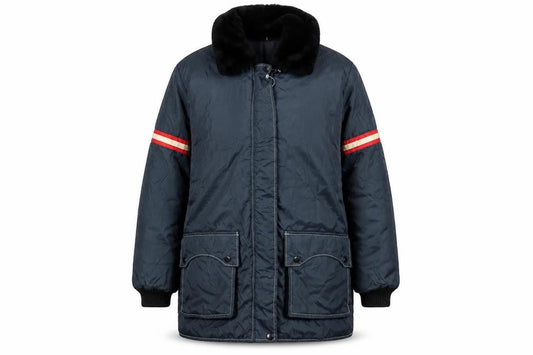 Stearns Womens Ladies Blue Medium Nylon Fur Collar Winter Coat Jacket