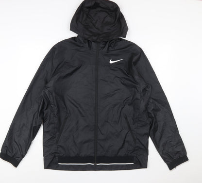 Nike Men's Black Dri-FIT Windbreaker Hooded Jacket Size L