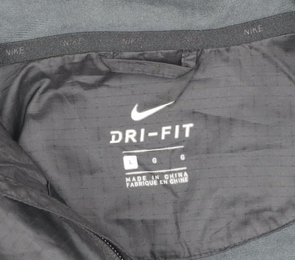 Nike Men's Black Dri-FIT Windbreaker Hooded Jacket Size L