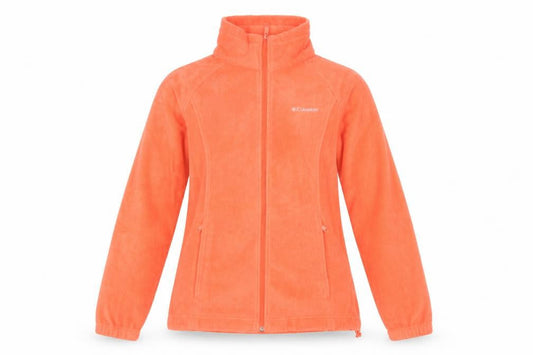 Columbia Womens Orange Fleece Full Zip Jacket Size M