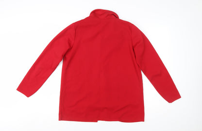 Boohoo Women Red Size 14 Long Sleeve Open Front Blazer Jacket