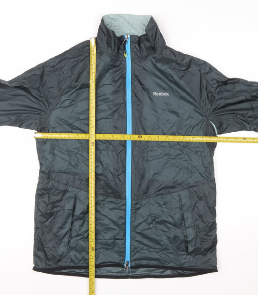Reebok Men's Black Medium Windbreaker Jacket Lightweight Zip