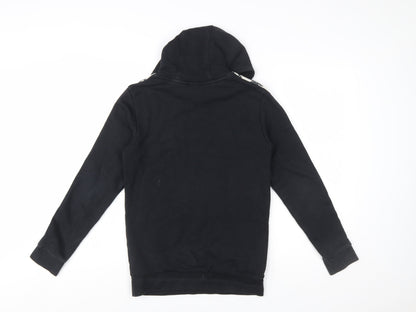 Adidas Boys Black Hoodie 12-13 Years Pullover Graphic Logo Hooded Sweatshirt