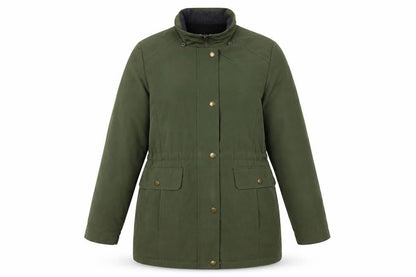 Nautica Women Green Parka Jacket S Mid-Length Water Resistant Polyester