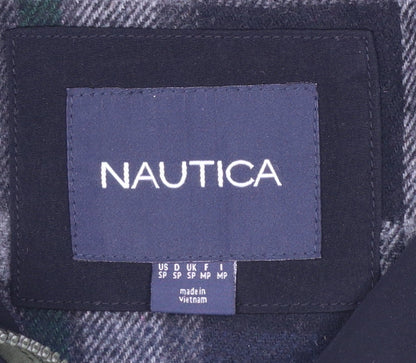 Nautica Women Green Parka Jacket S Mid-Length Water Resistant Polyester