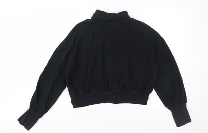 Sweaty Betty Womens Black Drawstring Funnel Neck Cotton Blend Sweatshirt Size S