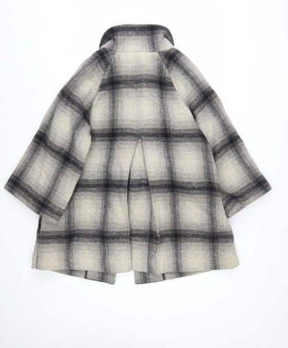 Marks and Spencer Women’s Grey Check Wool Blend Cape Coat UK 12