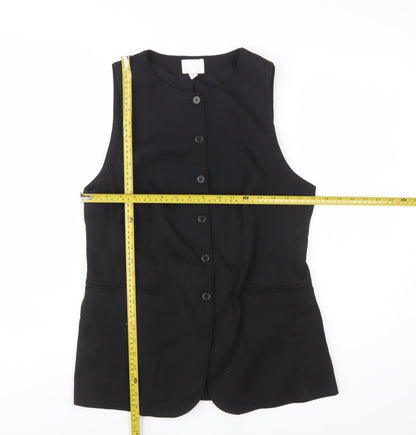 H&M Women Black Size 14 Sleeveless Suit Waistcoat Classic Tailored